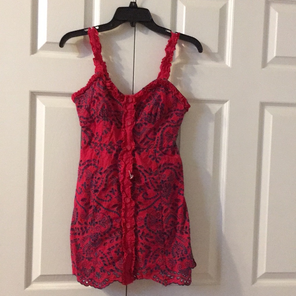 Forever 21 Embroidered Red Dress